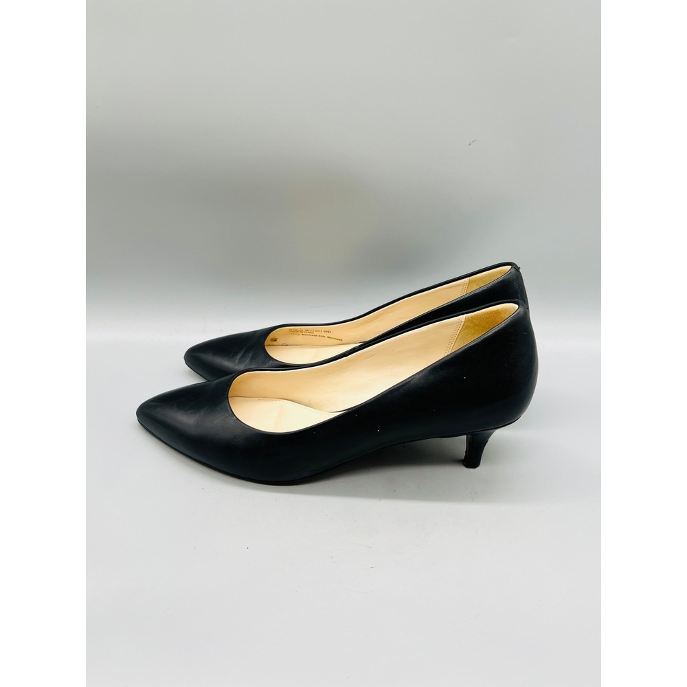 Cole Haan Shoes Womens 9.5 Black Leather Pointed Toe Kitten Heel Dress Pumps - Picture 4 of 11